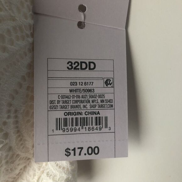 Women  LACE PLUNGE PUSH-UP Bra -Auden White 32DD - Picture 4 of 10